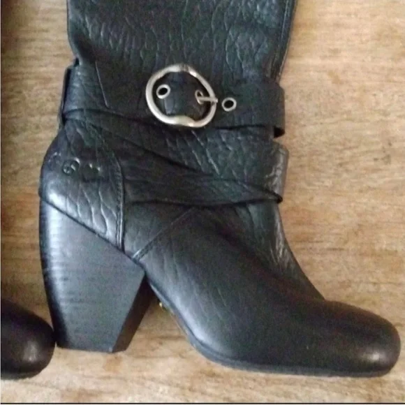 Lucky brand Candace biker black leather tall boots sz 7.5 - Picture 5 of 6